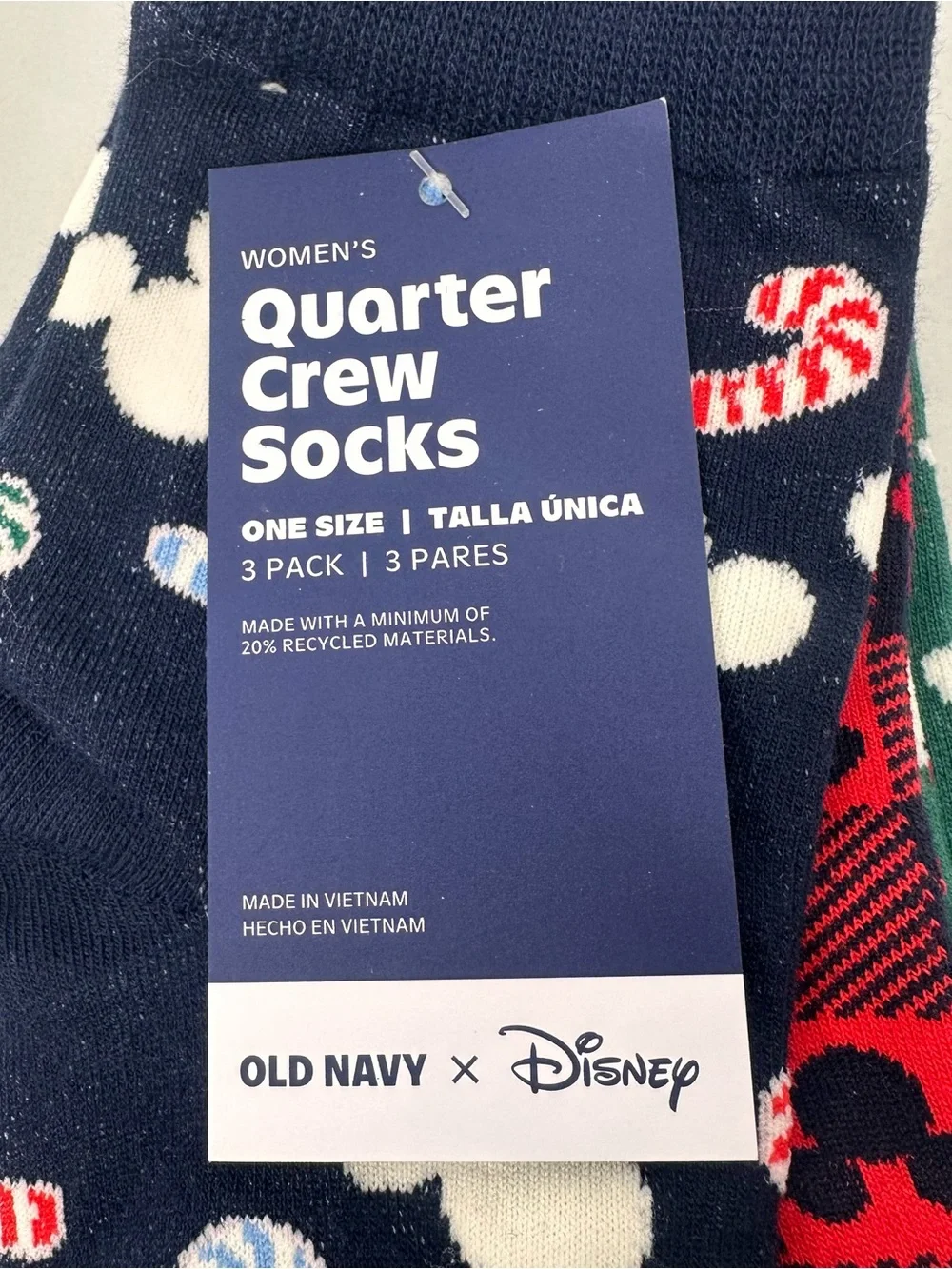 Old Navy Disney Mickey Christmas Socks 3-Pack NWT